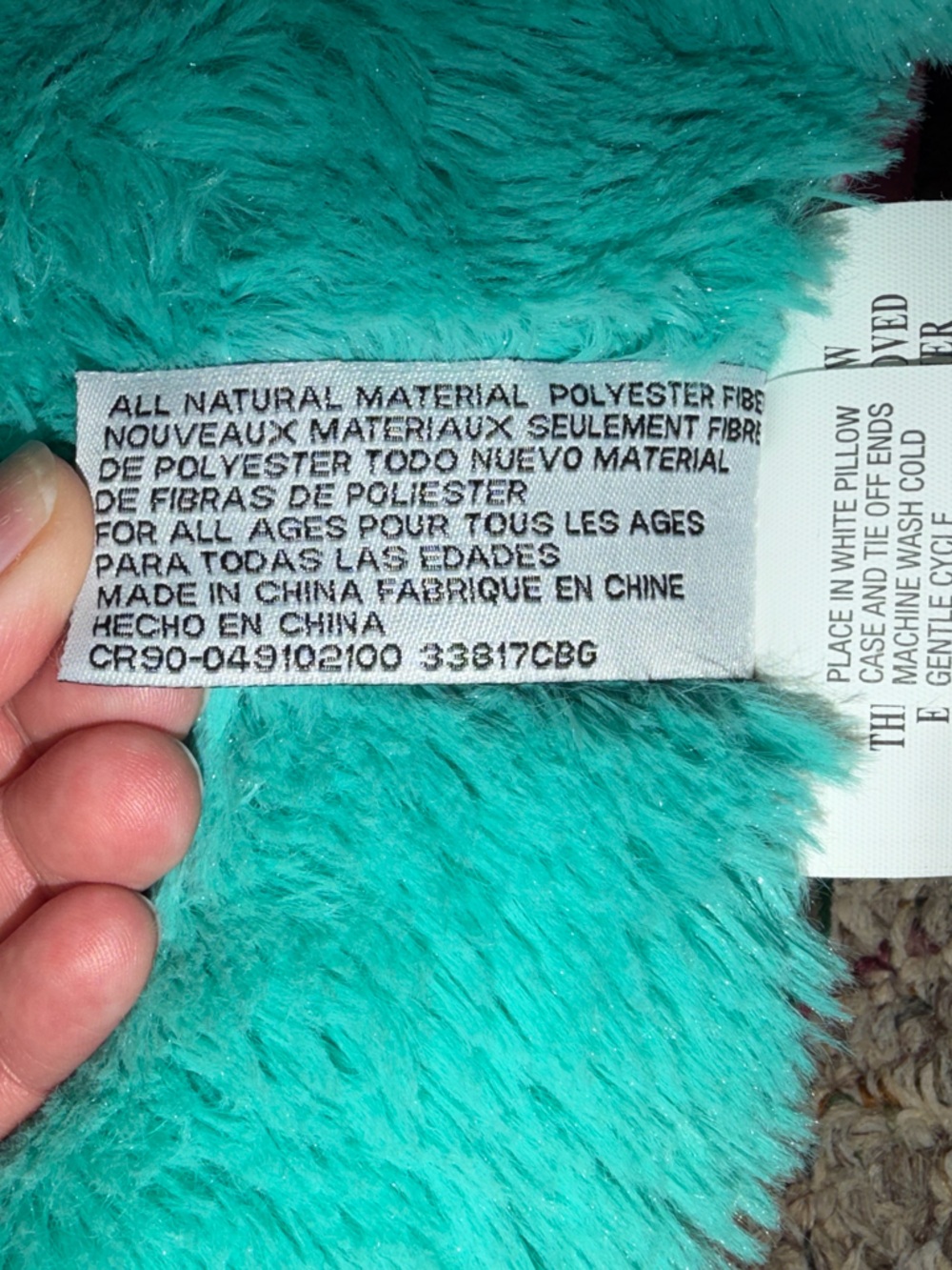 Rare 2000s Pillow Pets Sleeptime Colorful Teal Puppy stuffed animal plush soft - Picture 4 of 8